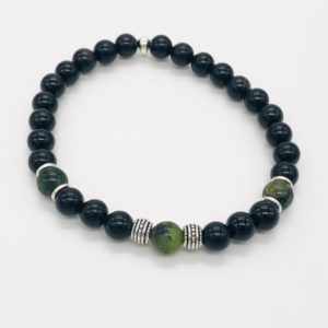 bracelet en obsidienne et jade nephrite feng shui