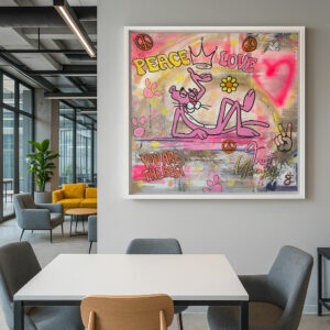 Panthère Rose Peace and love