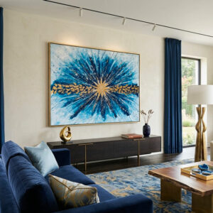 Tableau énergétique feng shui Énergie Cosmique dans un salon